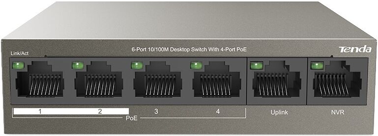 Conmutador PoE 6P Gigabit 10/100Mbps TEF1106P-4-63W - TENDA