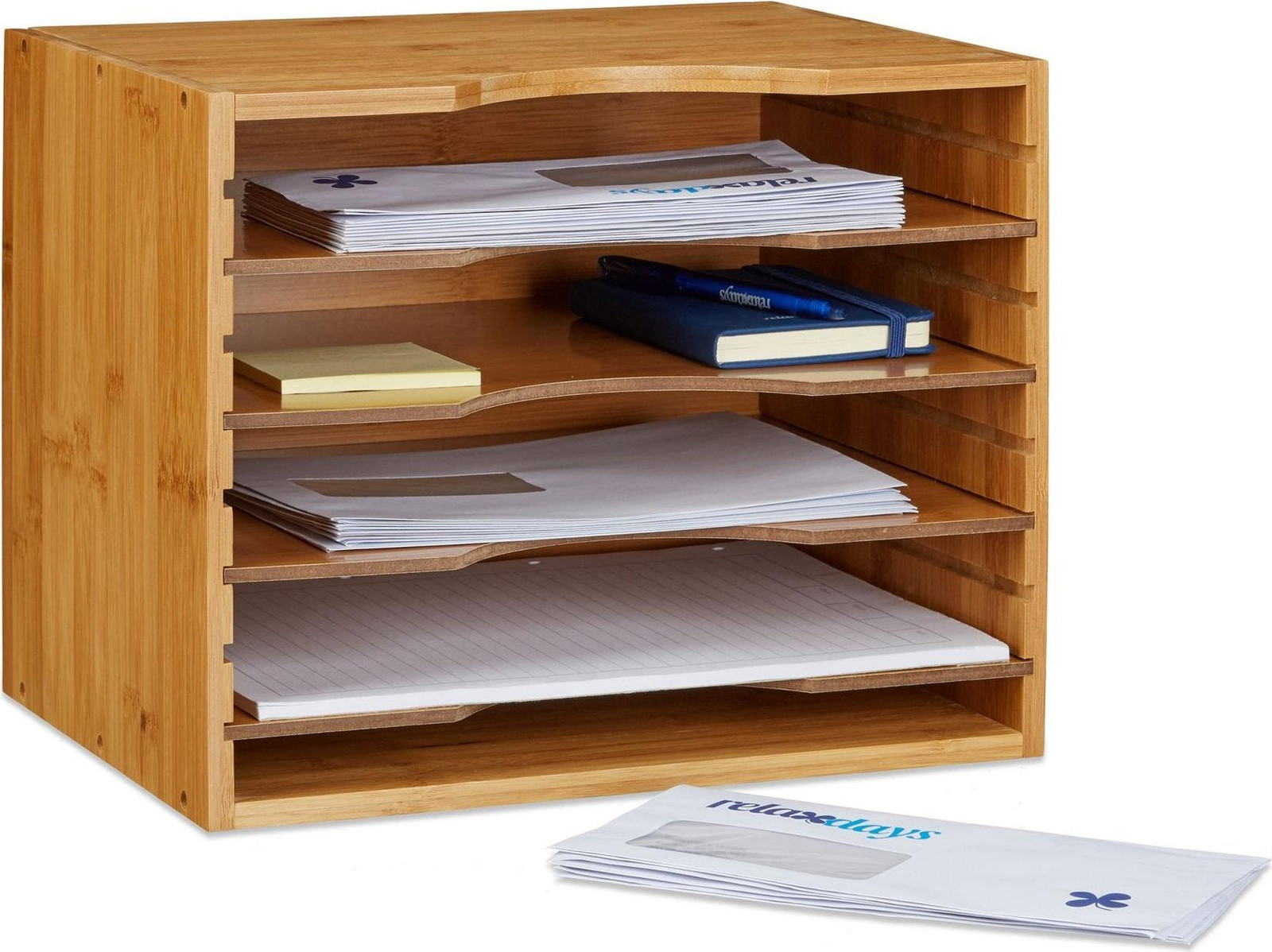 Northix Bamboe Organizer voor Documenten en Bureau-opslag