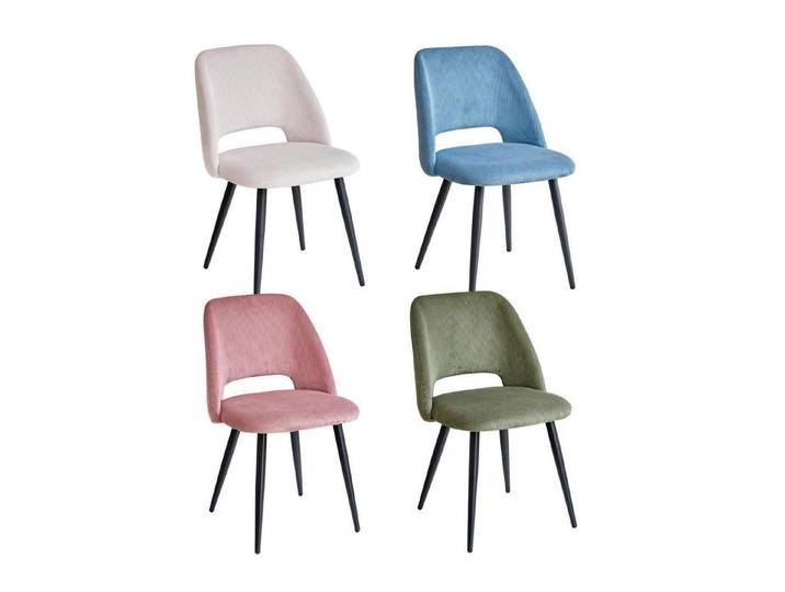 LuxusKollektion Esszimmerstuhl Esszimmerstuhl Küchenstuhl Cordstreifen Mischfarbe 1 4er-Set