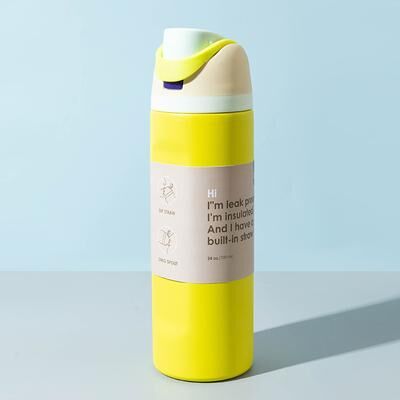 Multicon Wholesale Hub Stainless Steel Insulated Sports Cup, Portable Water Bottle, Best Selling Large Capacity Handheld Cup yellow 32oz