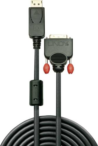 LINDY DisplayPort / DVI Adapterkabel DisplayPort Stecker, DVI-D 24+1pol. Stecker 2.00m Schwarz 41491 DisplayPort-Kabel