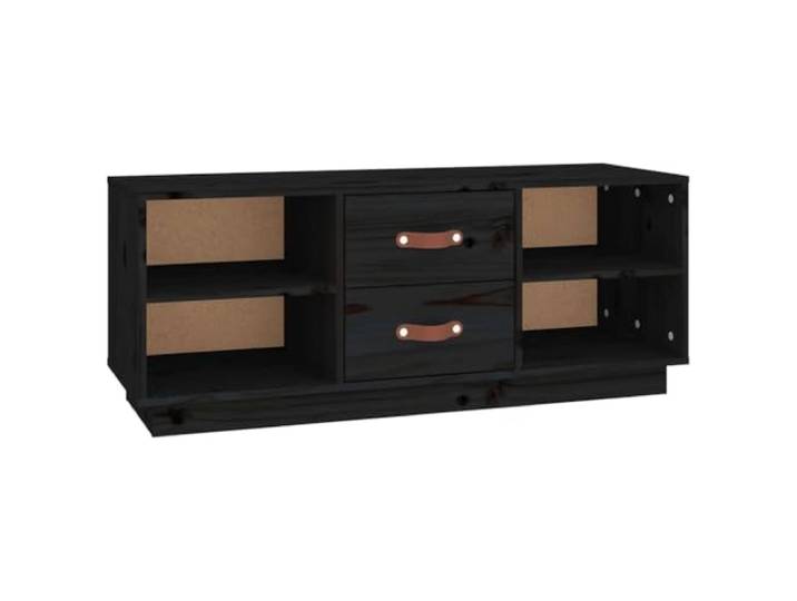 LMTYOENFG TV-Schrank Schwarz 100x34x40 cm Massivholz Kiefer Lowboard Rustikales Lowboard aus echtem Kiefernholz bietet geschickte Aufbewahrung für Multimedia-Geräte im Wohnzimmer.