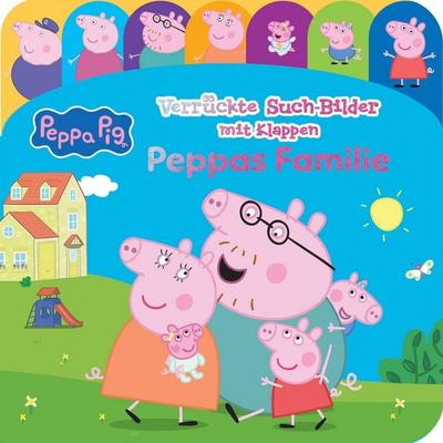 Peppa Pig - Verrückte Such-Bilder mit Klappen - Peppas Familie - Pappbilderbuch mit 20 Klappen - Wimmelbuch für Kinder ab 18 Monaten - Peppa Wutz,