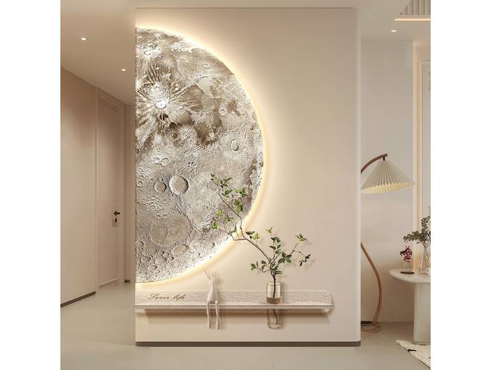 Moderne Wabi Sabi Style entrée lunaire LED peinture décorative décoration de la maison salon chambre canapé mur couloir Mural lumière