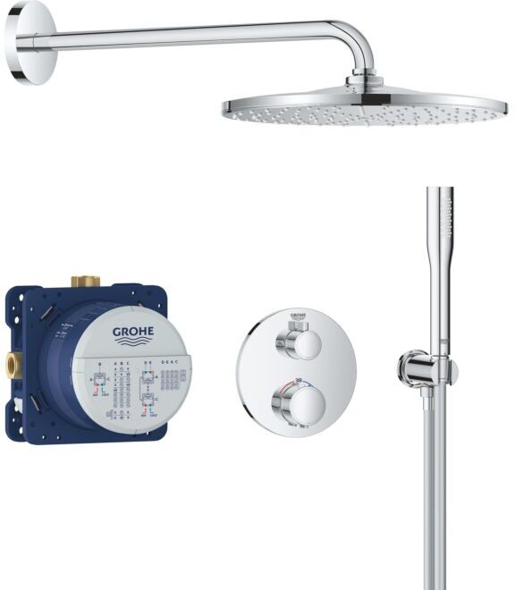 Grohe Precision Thermostat Duschsystem 34880000 Unterputz mit Vitalio Rain Mono 310, chrom