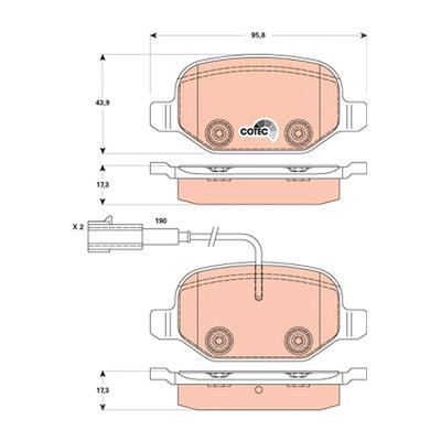 Trw Bremsbeläge hinten (Satz) [Hersteller-Nr. GDB1881] für Alfa Romeo