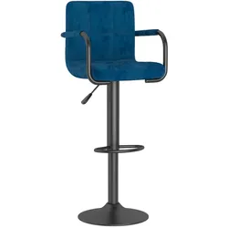 vidaXL Barhocker Blau Samt