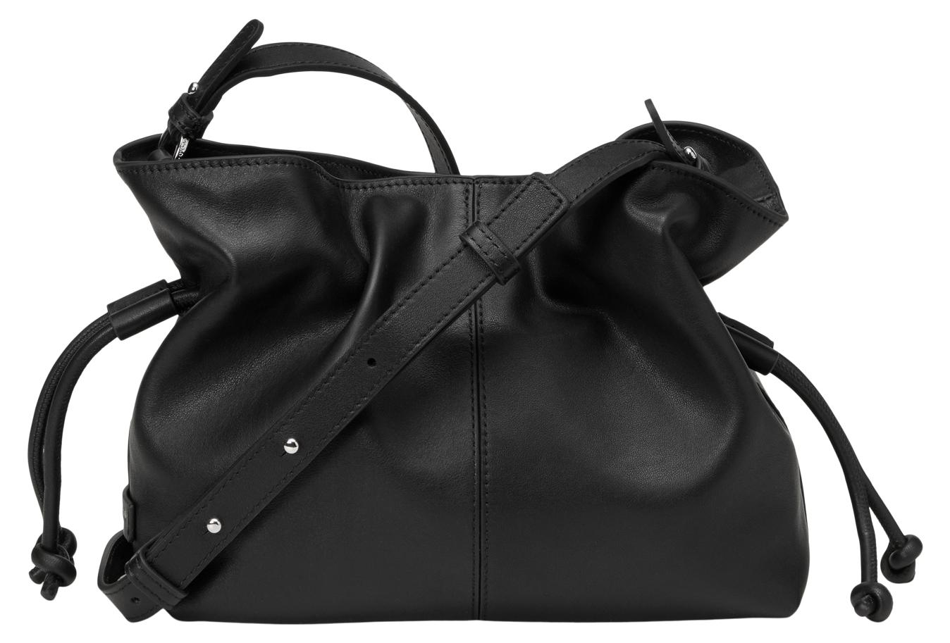 Marc O'Polo Leder Umhängetasche Simona Leather Crossbody Bag Black schwarz