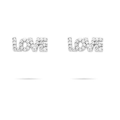 Paar Ohrstecker TAMARIS "Schmuck Geschenk Silber 925 Ohrstecker Love Letters", silber (silberfarben, kristallweiß, kristallweiß), Ohrringe, Damen, Silber 925 (Sterlingsilber), mit Zirkonia (synth.)