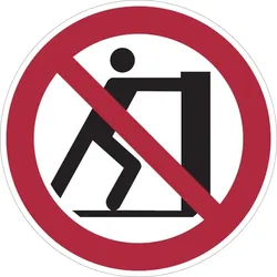 Verbotsschild, Schieben verboten P017 - ASR A1.3 (DIN EN ISO 7010) - 100 mm Folie selbstklebend