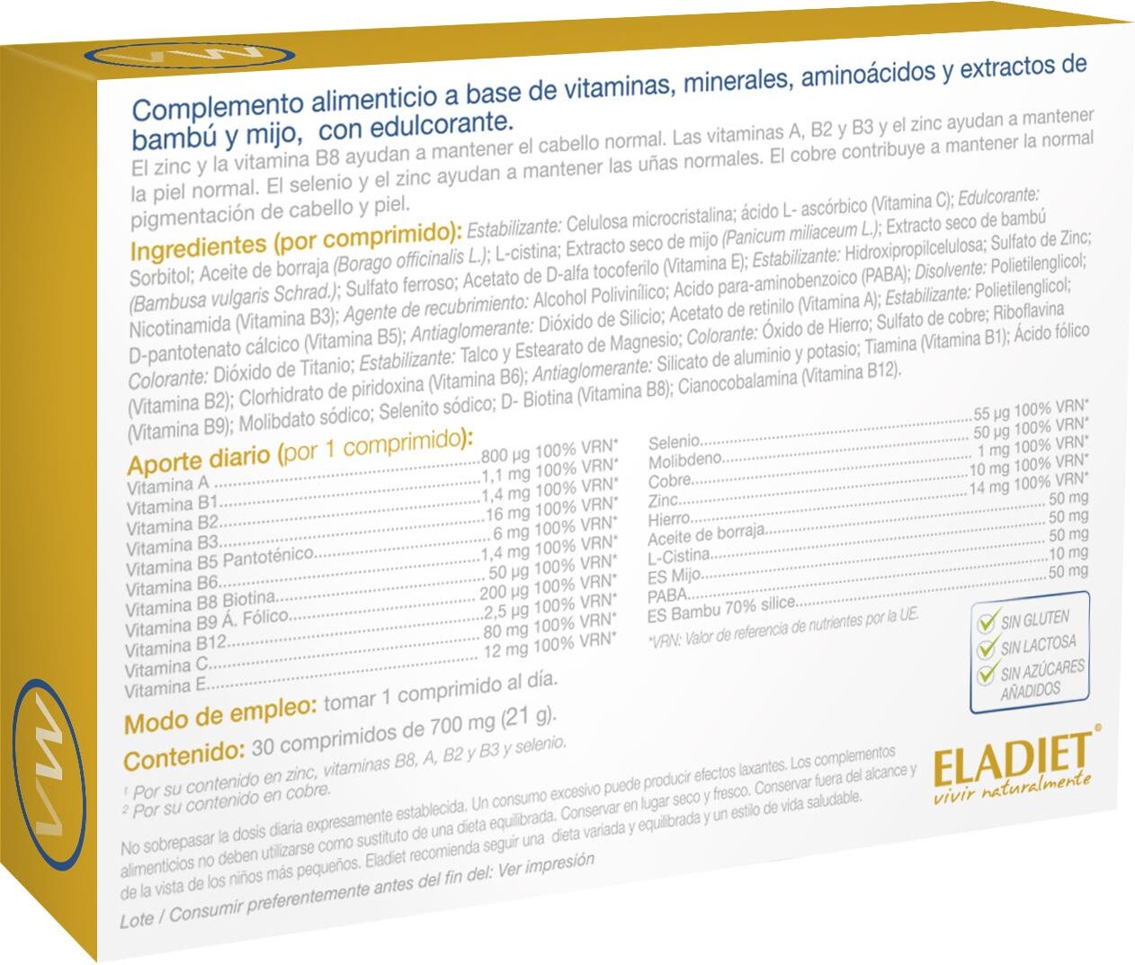 ELADIET Vita Woman Cabello Piel y Uñas 30 comp