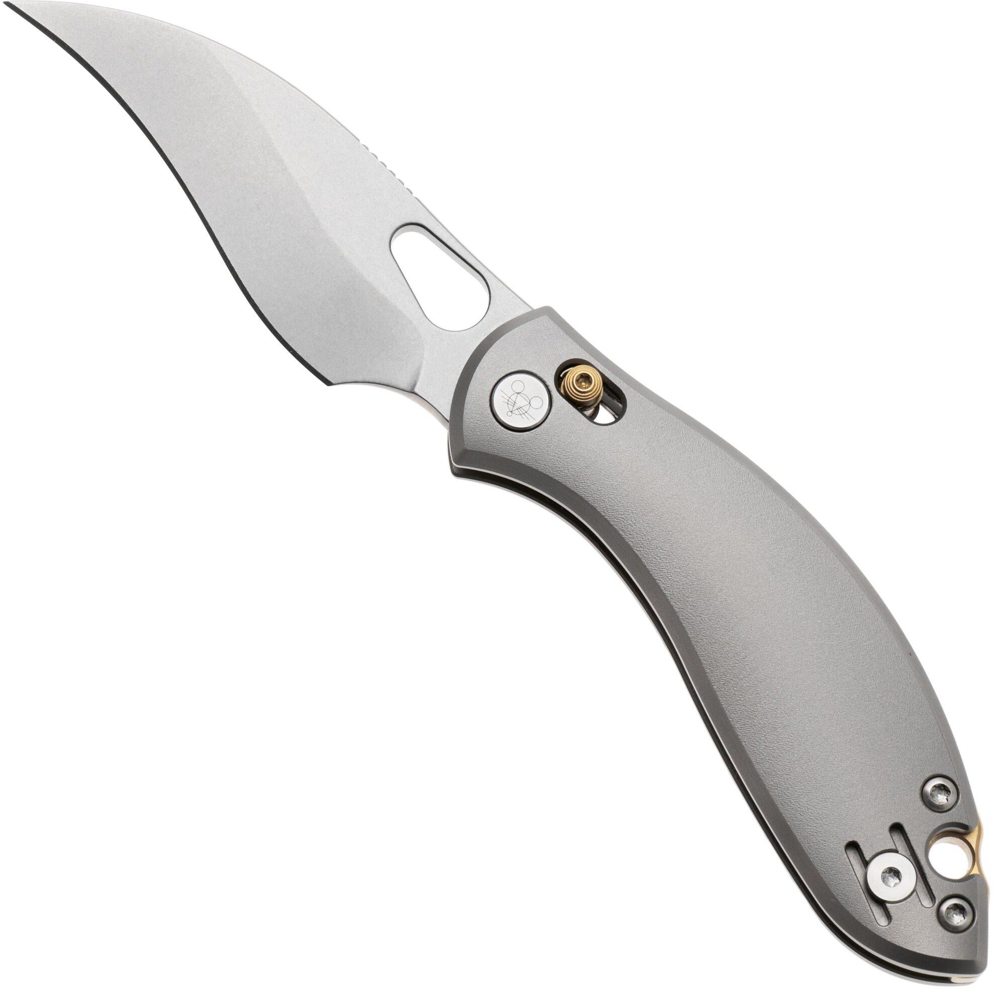 GiantMouse GM13 Limited Edition, Satin S90V, Titanium, coltello da tasca,Ansø e Voxnaes design