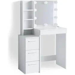 Vicco, Schminktisch, Meryl mit LED Beleuchtung (80 x 40 x 127 cm)