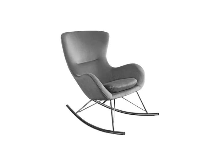 Design Schaukelstuhl „Luxury Swing“ Samt Grau / Silber Invicta Interiors