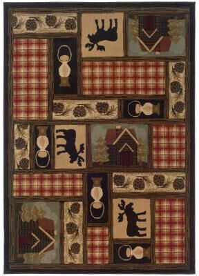 Style Haven Hearthstone Lodge Brown/ Red Area Rug