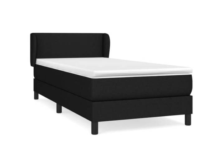 PUGYNBK Boxspringbett, 80 x 200 cm, mit Taschenfederkernmatratze Verstellbares Kopfteil, atmungsaktiver schwarzer Bezug, mittlere Härte, inklusive Montageanleitung (evtl. nicht in deutscher