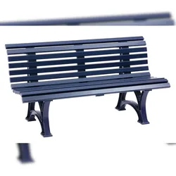 Blome Gartenbank Helgoland 3-Sitzer, 2 Standfüßen & Lehne, Blau, von PROREGAL