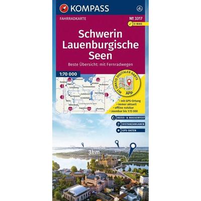 KOMPASS Fahrradkarte 3317 Schwerin, Lauenburgische Seen 1:70.000, Sonstige von , KOMPASS Freytag & Berndt, 978-3-99154-394-7