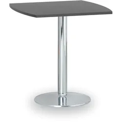 Runder Konferenztisch, Bistrotisch FILIP II, 66x66 cm, verchromtes Metallgestell, Graphit