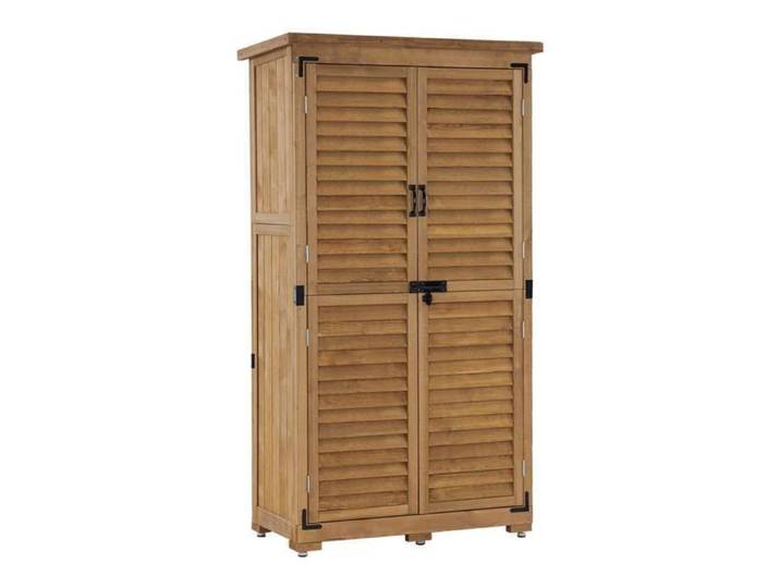 MCombo Armoire de jardin Armoire à outils 0870 résistante aux intempéries Armoire de jardin Bois naturel