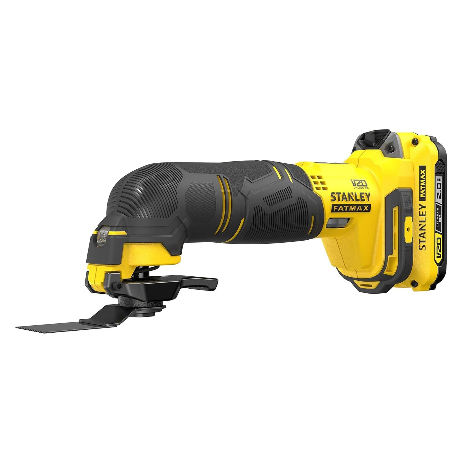Stanley FatMax 18V AkkuMultifunktionswerkzeug SFMCE500D2K (2.0 Ah, Schleifer, Säge & Universalmesse (Oszillationswerkzeug) (SFMCE500D2K-QW)