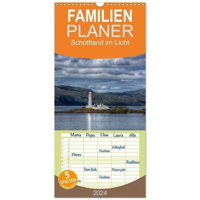 Familienplaner 2027 - Schottland im Licht mit 5 Spalten (Wandkalender, 21 x 45 cm) CALVENDO