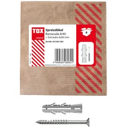 TOX BARRACUDA Dübel mit Schrauben 8 x 40 mm, 4 St.