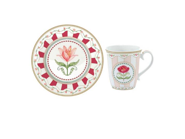 EasyLife Kaffeeservice Flowery, Porzellan, Geschenkverpackung, Mehrfarbig, Blumen, H: cm