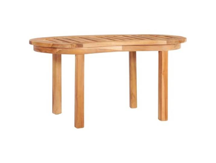 HEFZGDB Massivholz Teak Couchtisch 90x50x45 cm für Garten Terrasse Wohnzimmer Luxuriöses Latten-Design Tischplatte Witterungsbeständig Langlebig