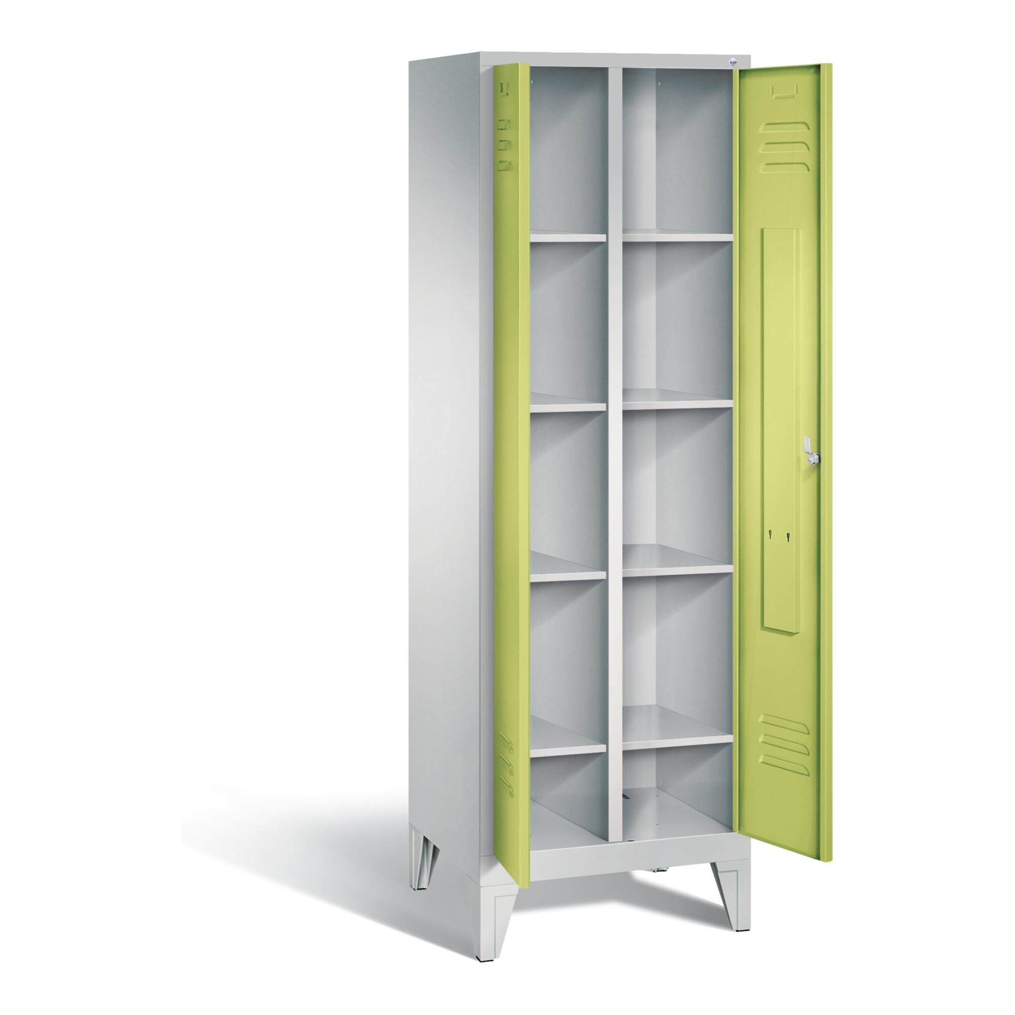 C+P Wäsche-Spind Classic, H1850xB610xT500mm, Front Viridingrün, Korpus Lichtgrau (8012-20B) ; C + P Möbelsysteme (8012-20B|S10052)