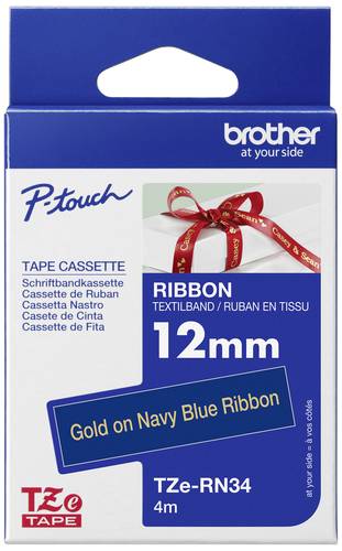 Brother TZe TZe-RN34 Bandfarbe: Marineblau Schriftfarbe:Gold 12 mm 4 m