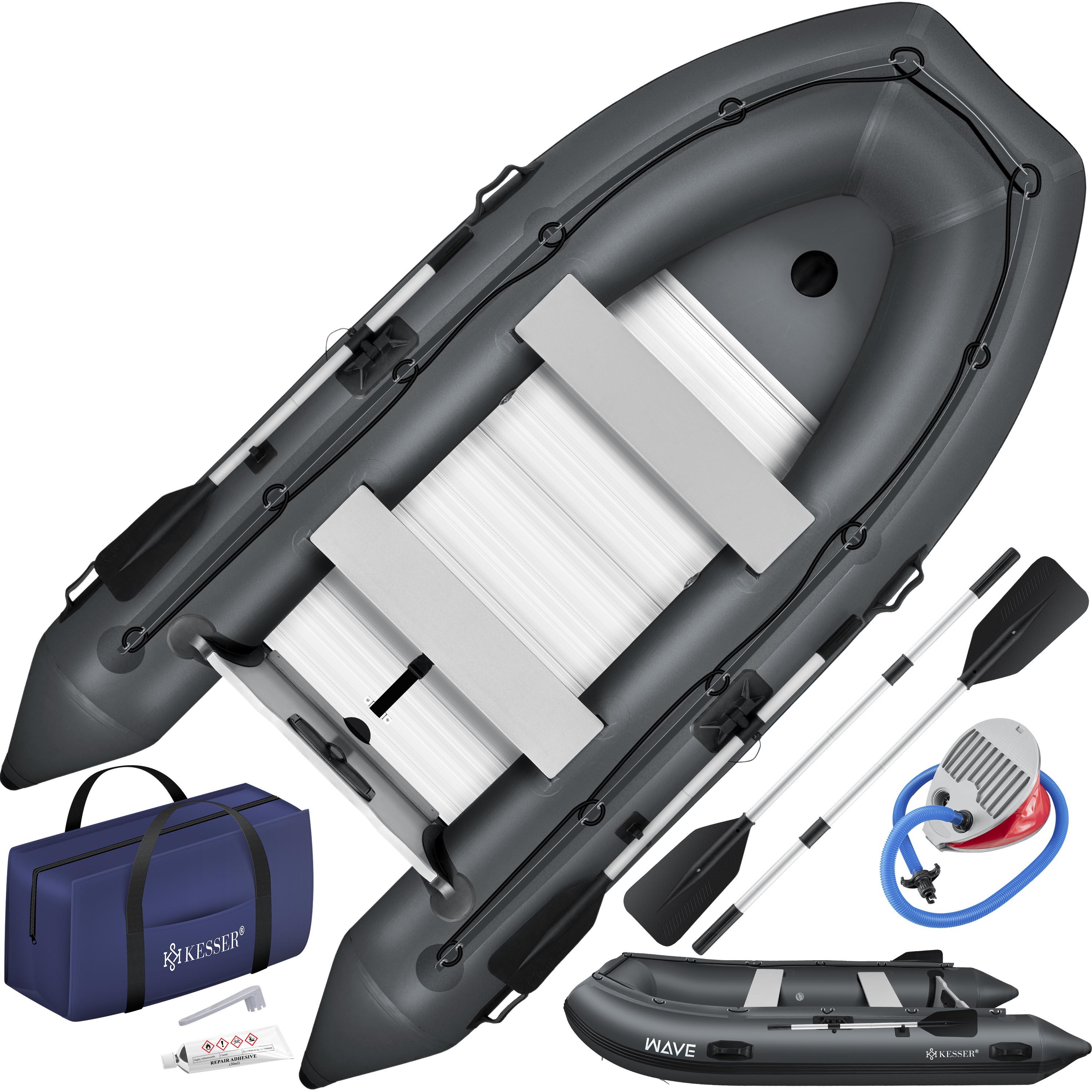 KESSER Schlauchboot für 4 Personen, motorisierbar, aufblasbares Paddelboot