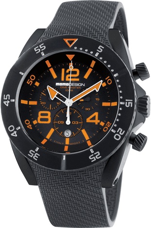 MomoDesign Dive Master PVD Chrono Svart/Orange 48mm