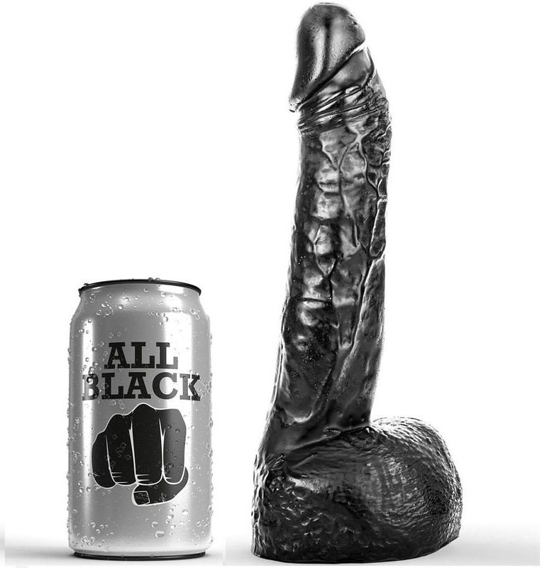 All black dildo fisting 22 cm