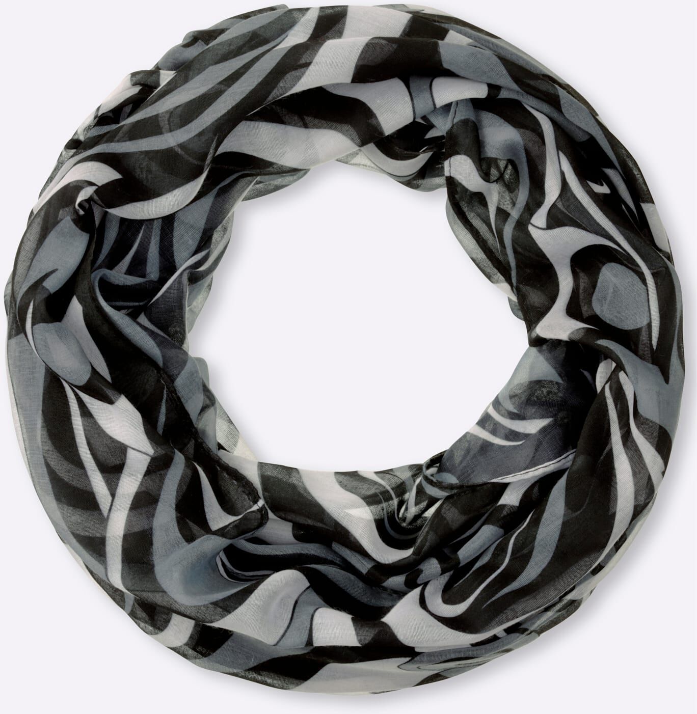 Loop HEINE, Damen, schwarz-weiss (schwarz, champagner), Viskose, gemustert, Modetücher Loop schwarz, champagner Einheitsgröße