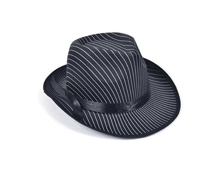 Bristol Novelty BH480 Pin Stripe Gangster Hoed, Heren, Zwart, One Size