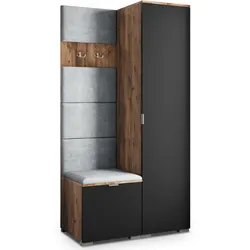 GARDEROBENSCHRANK LORI 95/181/51 cm Modern Eichefarben