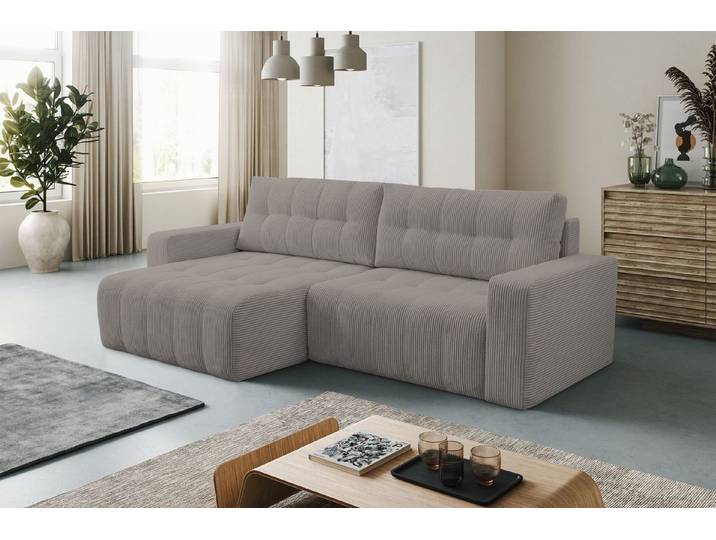 Selsey Ecksofa MAILLO, mit Schlaffunktion, Bettkasten & Breitcord-Bezug tierfreundlich 245 cm
