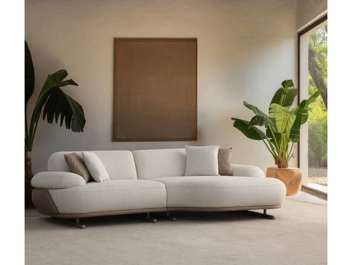 Xlmoebel Ecksofa Modulares Ecksofa von XLMOEBEL in Beige mit hoher Sitzkomfort, Ecksofa 2 Teile, Made in Europa