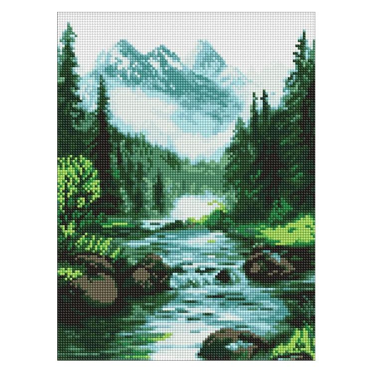 Ideyka Diamond Painting ohne Rahmen Geheimnisvolle Quelle 30 x 40 cm (AMC20447)