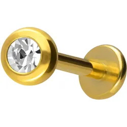 Titan Labret mit Innengewinde KRISTALL