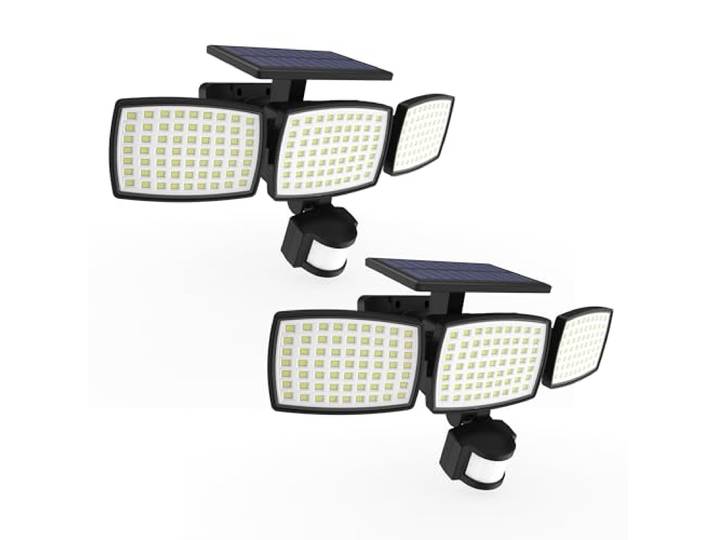 Lumisky Lot de 2 projecteurs solaires éclairage puissant avec détecteur de mouvement LED blanc froid à fixer 2x SPARKY H13cm