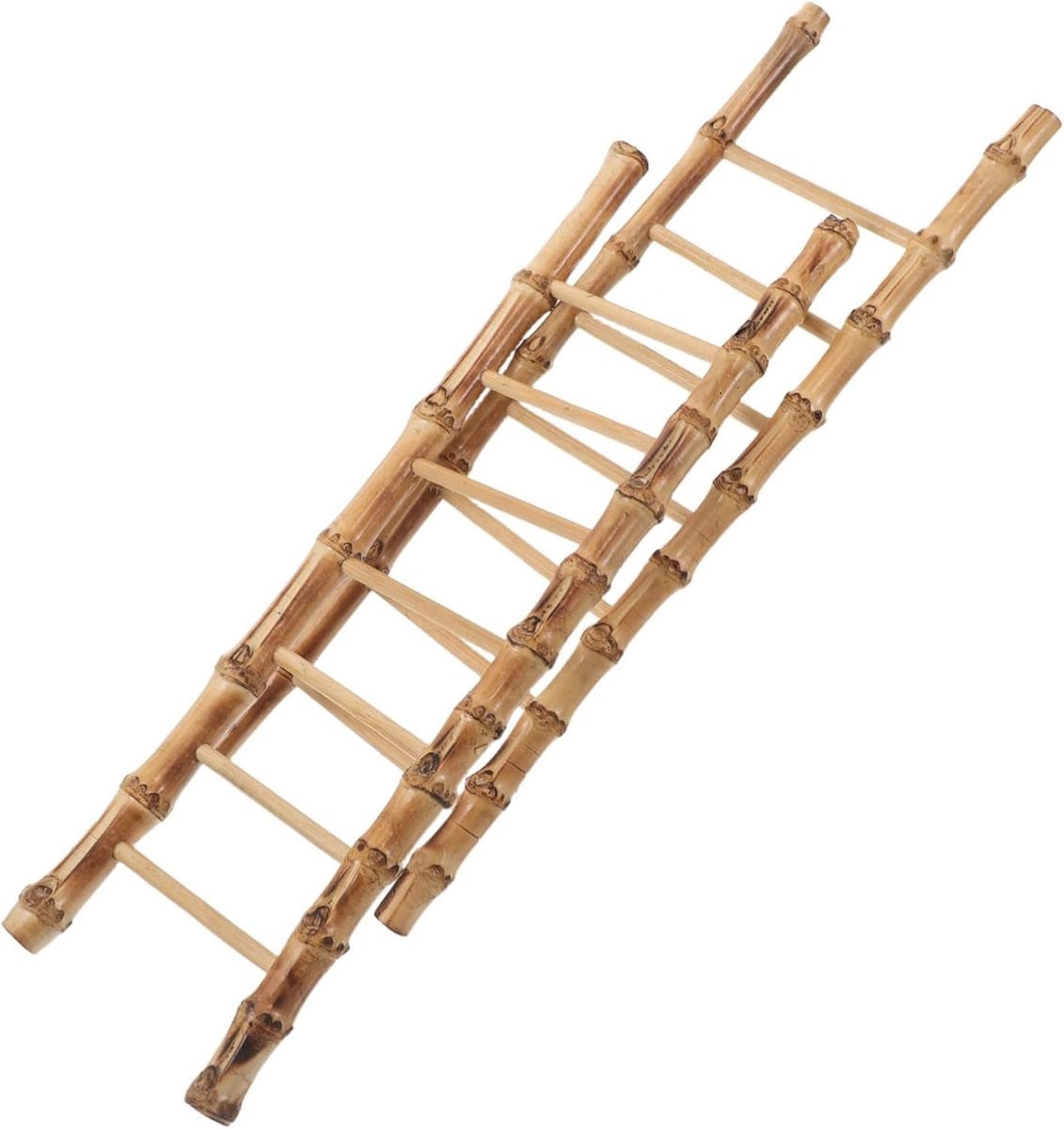 Miniatuur Bamboe Ladder voor Poppenhuis en Landschap Decoratie - 28 cm - Multi