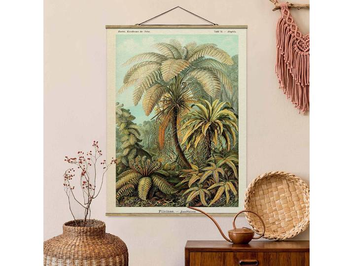 Tableau déco Jungle vintage Tissu Vert 35 x 47cm