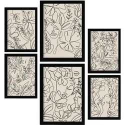 POSTER Set Mit 6 Ruffenrahmen 2 Zusammenfassung A3 & A4 Schwarzer Rahmen