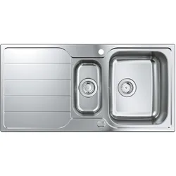 Grohe, Spülbecken, K500 Edelstahlspüle mit Abtropffläche (Aufsatzspülbecken, 100 cm, 50 cm)