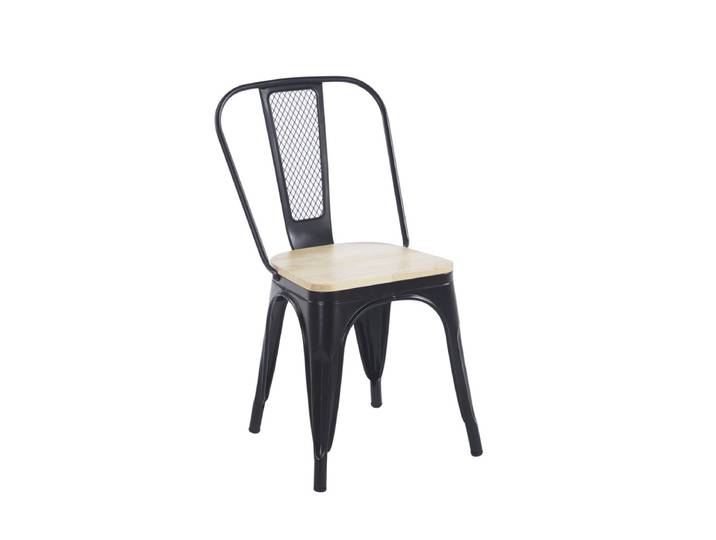 6er Set Valix Naturholz Stühle - Schwarz