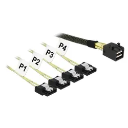 DeLOCK Kabel Mini SAS HD SFF-8643 zu SATA 7 0,5m