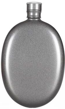 Modern Mode Marketplace 3oz Mini Hip Flask Portable 304 Stainless Steel Round Pocket Flask grey