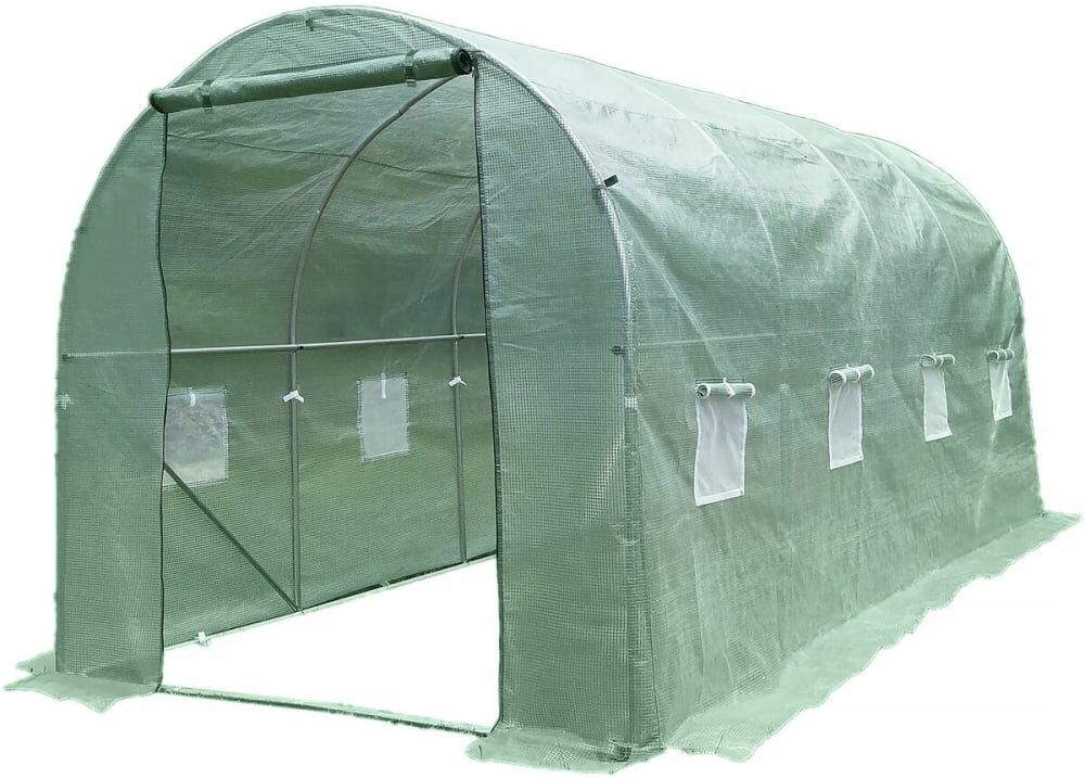 Habitat & Jardin Serre tunelle de jardin 4 x 3 m "lys" - 12 m² - 140g - vert Vert 125x180x125cm